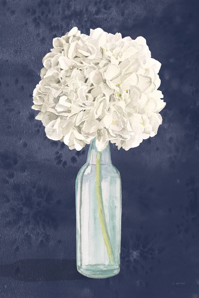 Tranquil Blossoms II Navy by James Wiens. SKU 56056h. Archival Giclee Fine art print for wall decor.