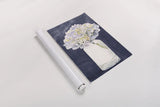 Tranquil Blossoms III Navy by James Wiens. shown as a rolled paper print. Available as archival giclee rolled canvas, fine art paper, or poster print. SKU 57273h.