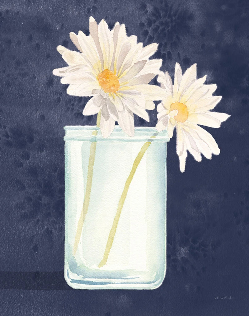 Tranquil Blossoms IV Navy Crop by James Wiens