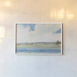 Tranquil Landscape by James Wiens. shown as a paper print in a white frame. Available as a archival giclee rolled canvas, fine art paper, or poster print. SKU 75176i.