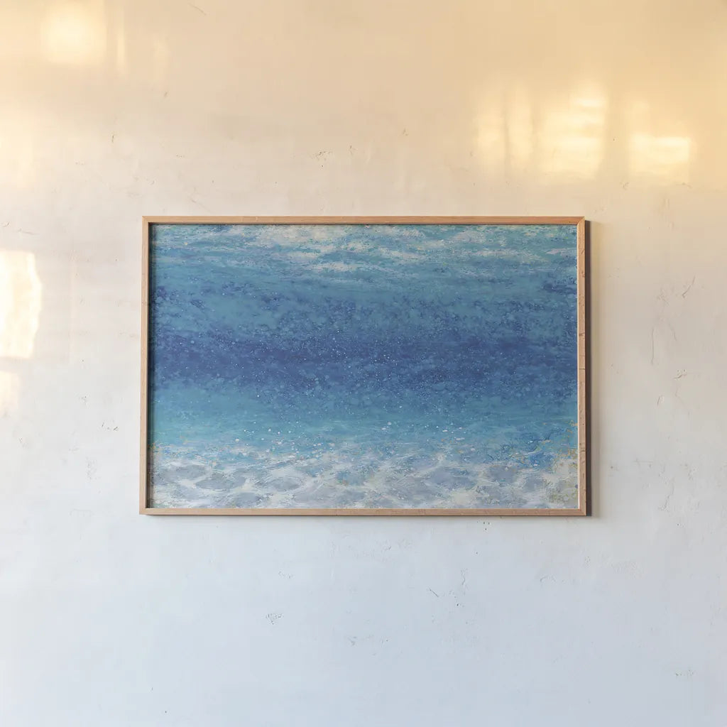 Underwater I by James Wiens. shown as a paper print in a natural frame. Available as a archival giclee rolled canvas, fine art paper, or poster print. SKU 21069i.