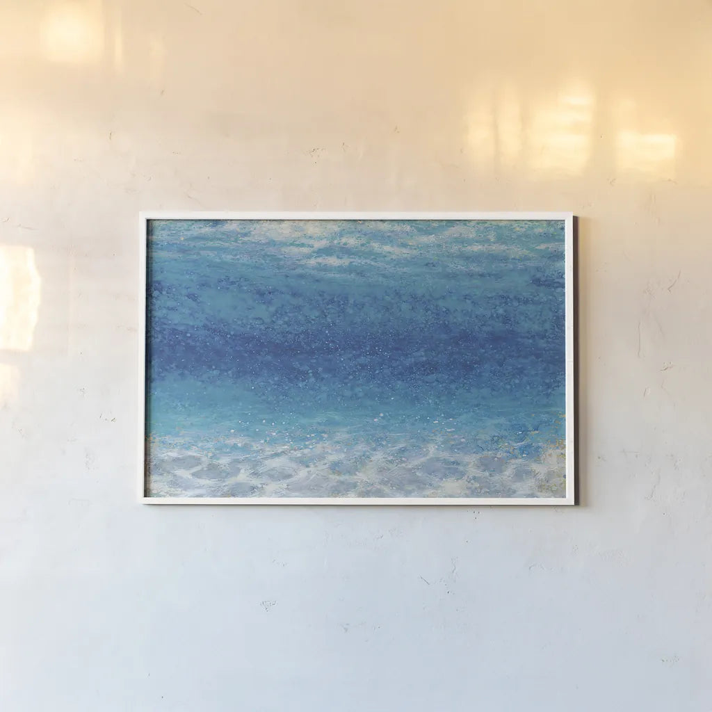 Underwater I by James Wiens. shown as a paper print in a white frame. Available as a archival giclee rolled canvas, fine art paper, or poster print. SKU 21069i.