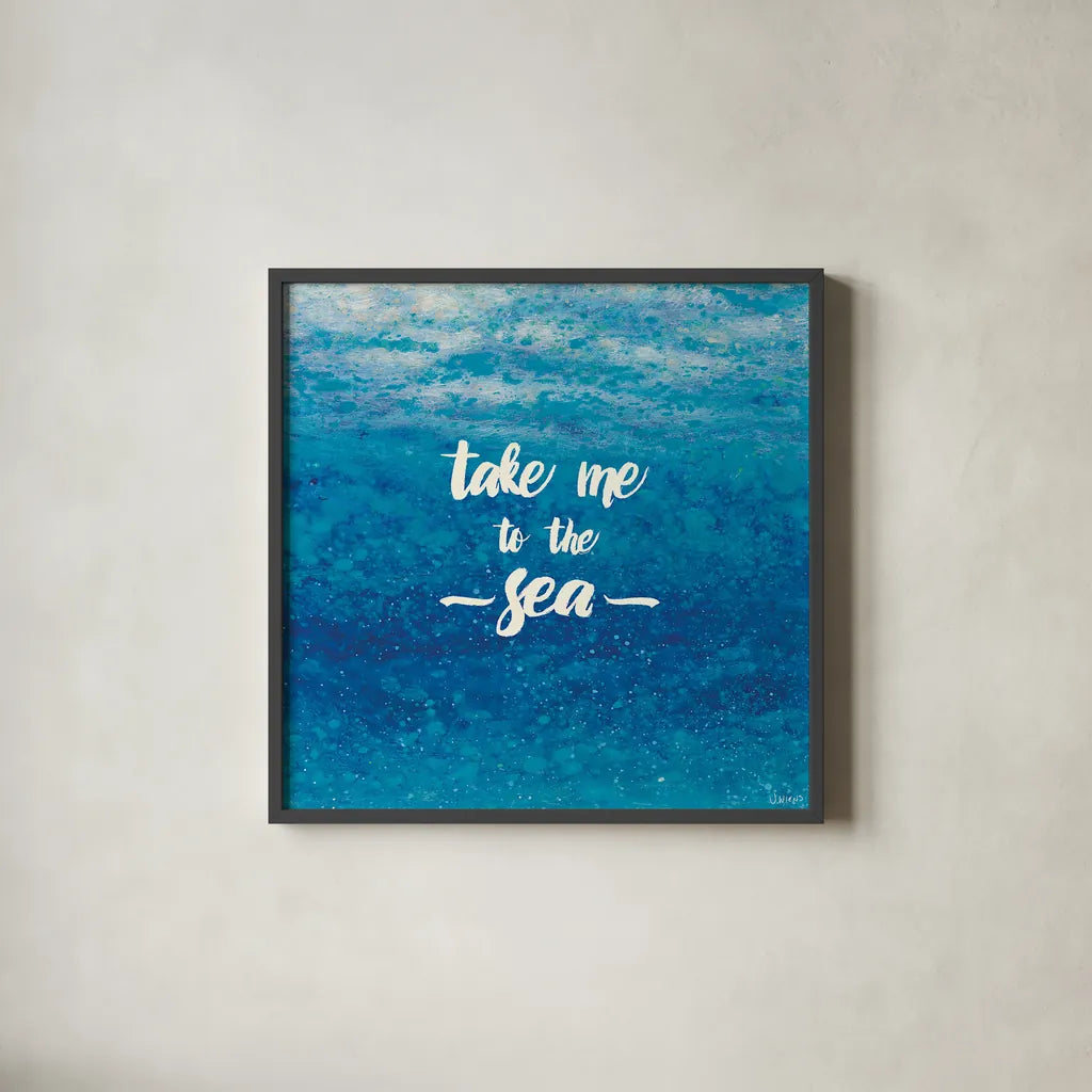 Underwater Quotes I by James Wiens. Shown in a sleek black glass frame for a contemporary gallery look. Available as an archival giclee rolled canvas, fine art paper, or poster print. SKU 18968a.