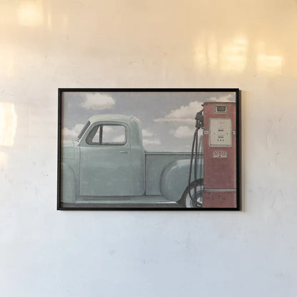 Vintage Truck II by James Wiens. shown as a paper print in a black flame. Available as a archival giclee rolled canvas, fine art paper, or poster print. SKU 83533i.