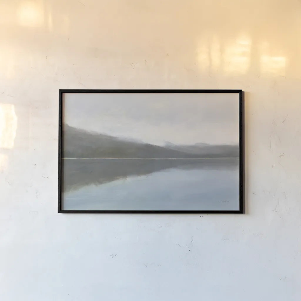 Warm Reflections by James Wiens. shown as a paper print in a black flame. Available as a archival giclee rolled canvas, fine art paper, or poster print. SKU 75178i.