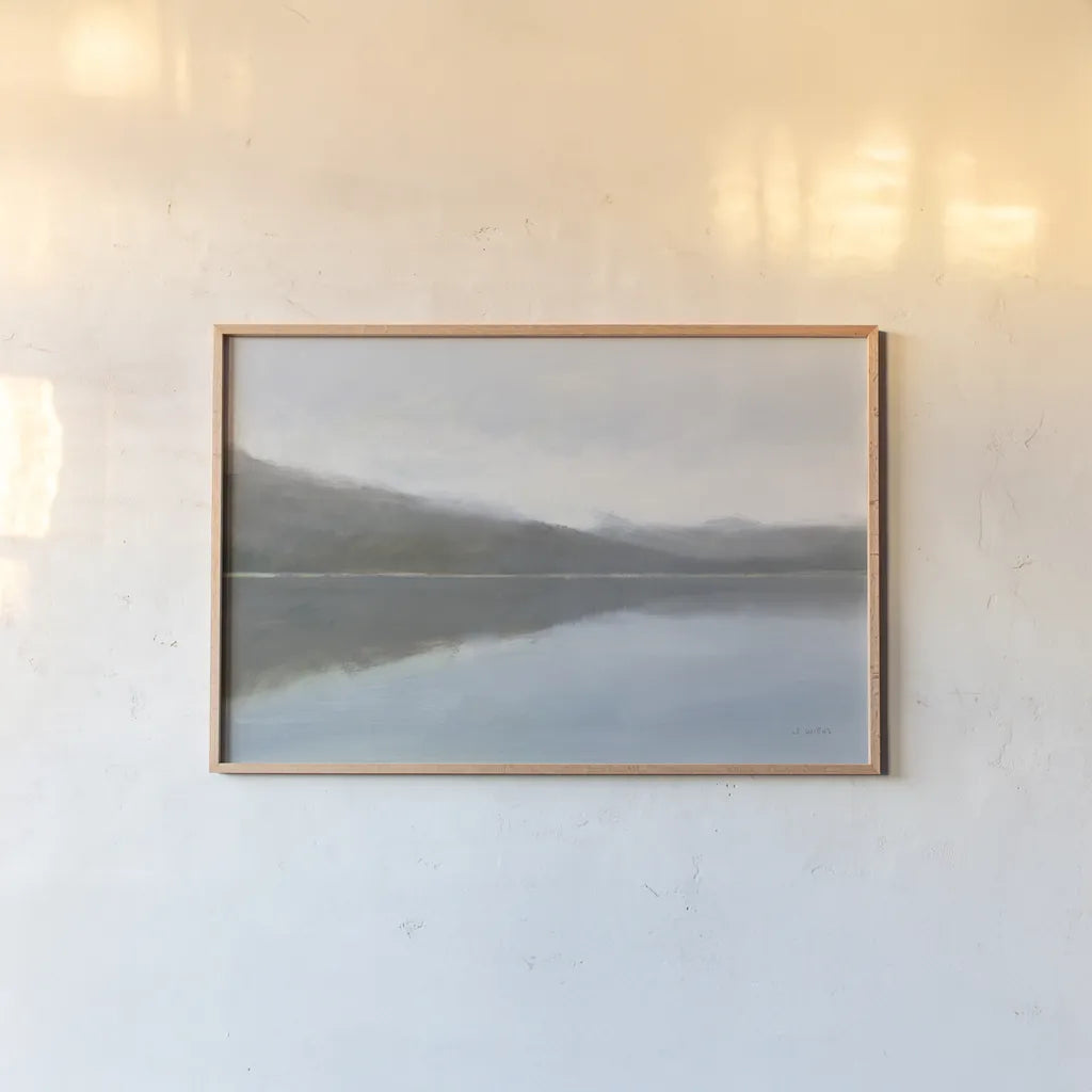 Warm Reflections by James Wiens. shown as a paper print in a natural frame. Available as a archival giclee rolled canvas, fine art paper, or poster print. SKU 75178i.