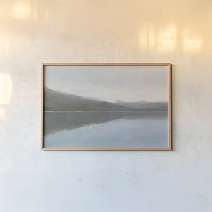 Warm Reflections by James Wiens. shown as a paper print in a natural frame. Available as a archival giclee rolled canvas, fine art paper, or poster print. SKU 75178i.