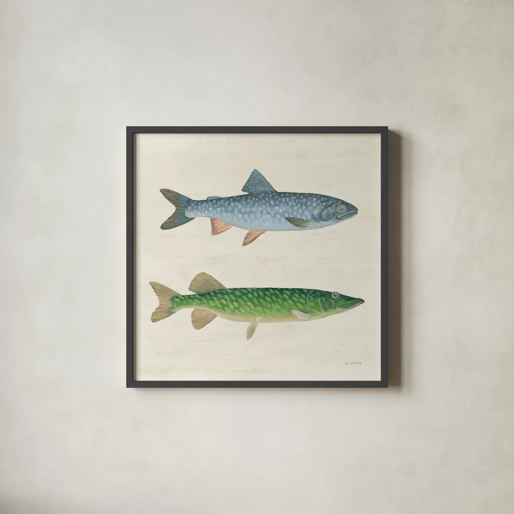 Waters Edge I by James Wiens. Shown in a sleek black glass frame for a contemporary gallery look. Available as an archival giclee rolled canvas, fine art paper, or poster print. SKU 95388a.