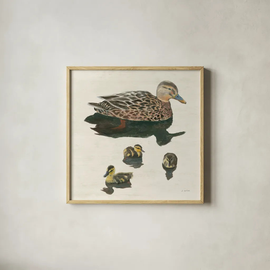 Waters Edge III by James Wiens. Shown in a natural wood glass frame for a timeless modern aesthetic. Available as an archival giclee rolled canvas, fine art paper, or poster print. SKU 95390a.