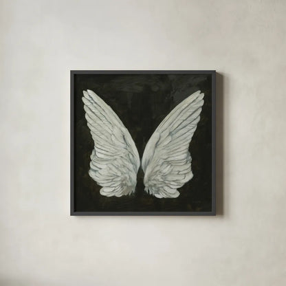 Wings I by James Wiens. Shown in a sleek black glass frame for a contemporary gallery look. Available as an archival giclee rolled canvas, fine art paper, or poster print. SKU 74179a.