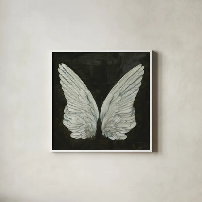 Wings I by James Wiens. Shown in a crisp white glass frame for a clean and minimalist style. Available as an archival giclee rolled canvas, fine art paper, or poster print. SKU 74179a.
