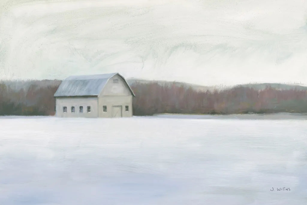 Winter Barn by James Wiens. SKU 70063i. Archival Giclee Fine art print for wall decor.