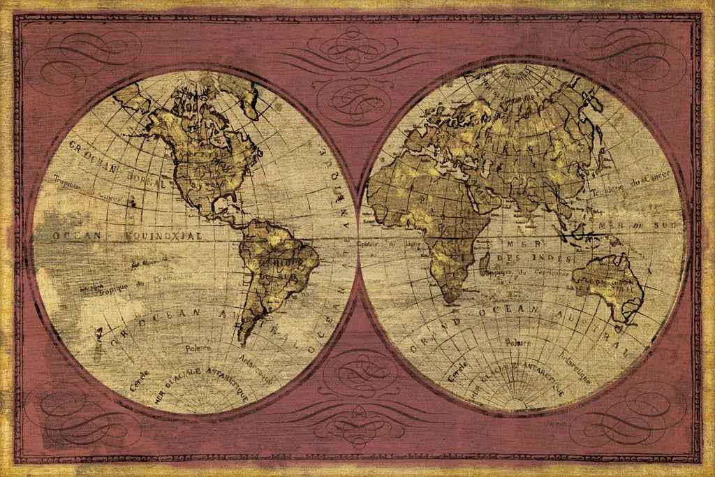 Worldwide I Marsala Gold by James Wiens. SKU 33417i. Archival Giclee Fine art print for wall decor.