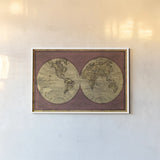Worldwide I Marsala Gold by James Wiens. shown as a paper print in a white frame. Available as a archival giclee rolled canvas, fine art paper, or poster print. SKU 33417i.