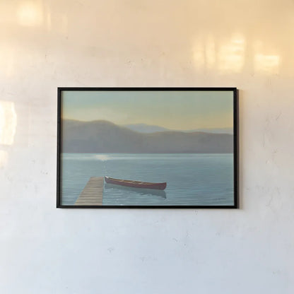 Zen Canoe II by James Wiens. shown as a paper print in a black flame. Available as a archival giclee rolled canvas, fine art paper, or poster print. SKU 18508i.