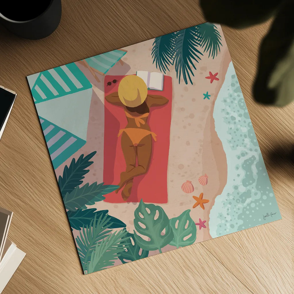 Beach Babes I by Janelle Penner. Shown as a detailed flat fine art print, highlighting archival giclee quality. Available as an archival giclee rolled canvas, fine art paper, or poster print. SKU 67175a.