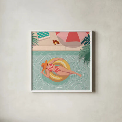 Beach Babes II by Janelle Penner. Shown in a crisp white glass frame for a clean and minimalist style. Available as an archival giclee rolled canvas, fine art paper, or poster print. SKU 67176a.