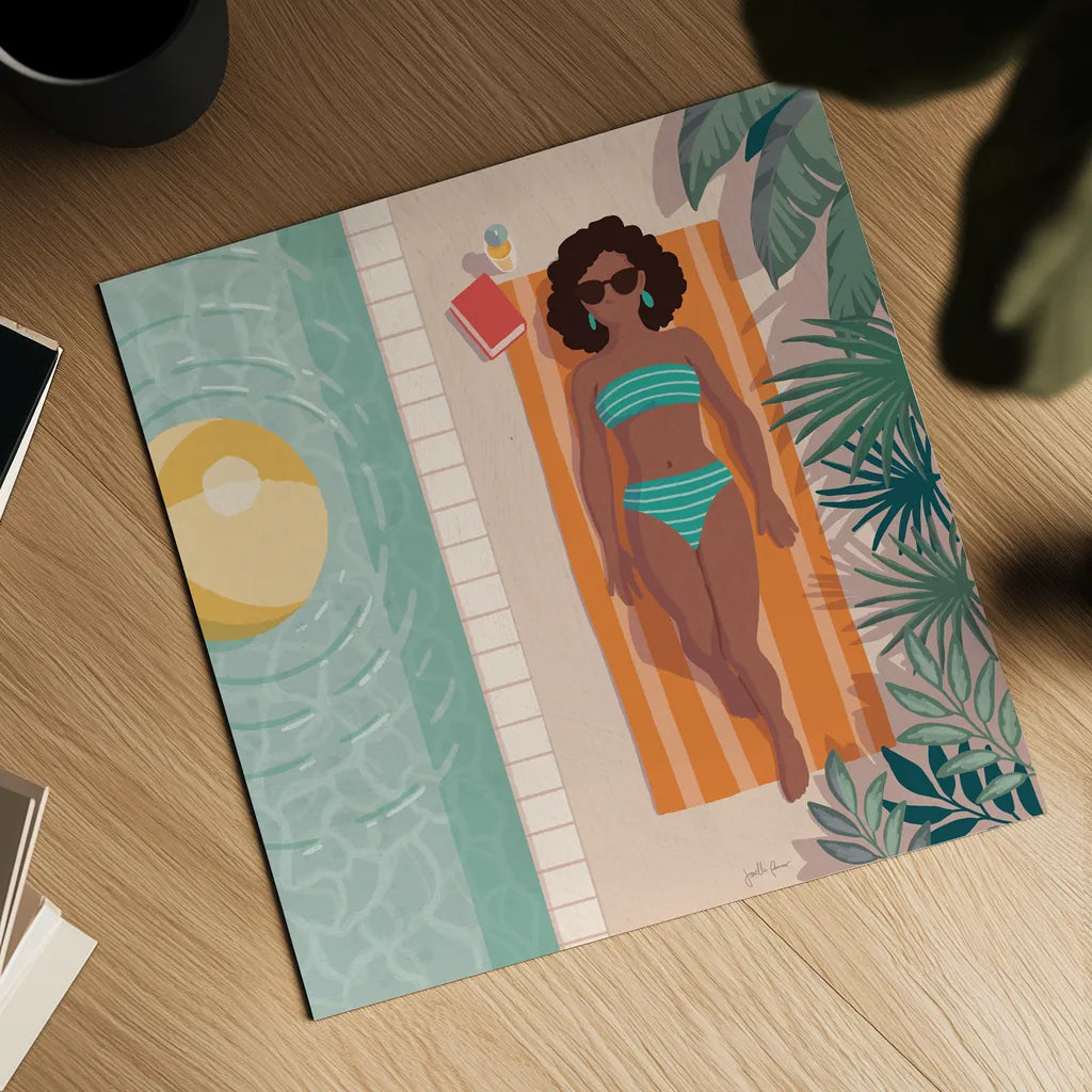 Beach Babes III by Janelle Penner. Shown as a detailed flat fine art print, highlighting archival giclee quality. Available as an archival giclee rolled canvas, fine art paper, or poster print. SKU 67177a.