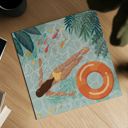 Beach Babes IV by Janelle Penner. Shown as a detailed flat fine art print, highlighting archival giclee quality. Available as an archival giclee rolled canvas, fine art paper, or poster print. SKU 67178a.