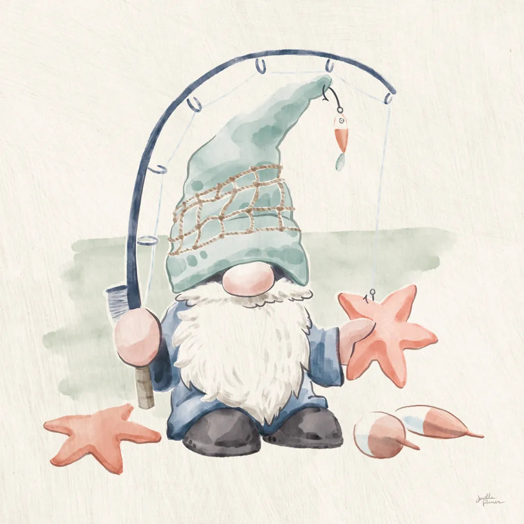 Beach Gnomes I by Janelle Penner. SKU 73702a. Archival Giclee Fine art print for wall decor.