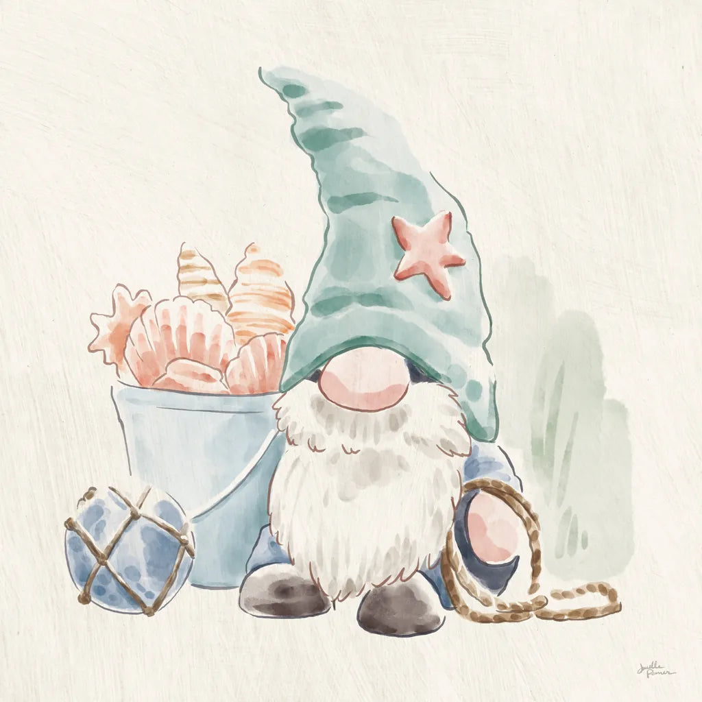 Beach Gnomes II by Janelle Penner. SKU 73703a. Archival Giclee Fine art print for wall decor.