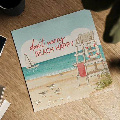 Beach Time III by Janelle Penner. Shown as a detailed flat fine art print, highlighting archival giclee quality. Available as an archival giclee rolled canvas, fine art paper, or poster print. SKU 44259a.