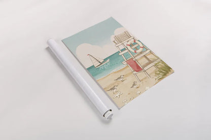 Beach Time III Vertical NW by Janelle Penner. shown as a rolled paper print. Available as archival giclee rolled canvas, fine art paper, or poster print. SKU 62718h.