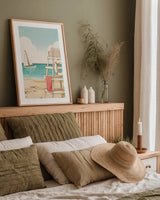 Beach Time III Vertical NW by Janelle Penner. shown as a paper print in a natural frame. Available as a archival giclee rolled canvas, fine art paper, or poster print. SKU 62718h.