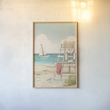 Beach Time III Vertical NW by Janelle Penner. shown as a paper print in a natural frame. Available as a archival giclee rolled canvas, fine art paper, or poster print. SKU 62718h.