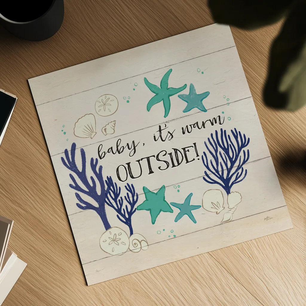 Beach Time IV Warm Outside by Janelle Penner. Shown as a detailed flat fine art print, highlighting archival giclee quality. Available as an archival giclee rolled canvas, fine art paper, or poster print. SKU 47617a.