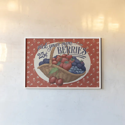 Berry Breeze I by Janelle Penner. shown as a paper print in a white frame. Available as a archival giclee rolled canvas, fine art paper, or poster print. SKU 73438i.