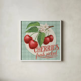 Berry Breeze III by Janelle Penner. Shown in a crisp white glass frame for a clean and minimalist style. Available as an archival giclee rolled canvas, fine art paper, or poster print. SKU 73440a.