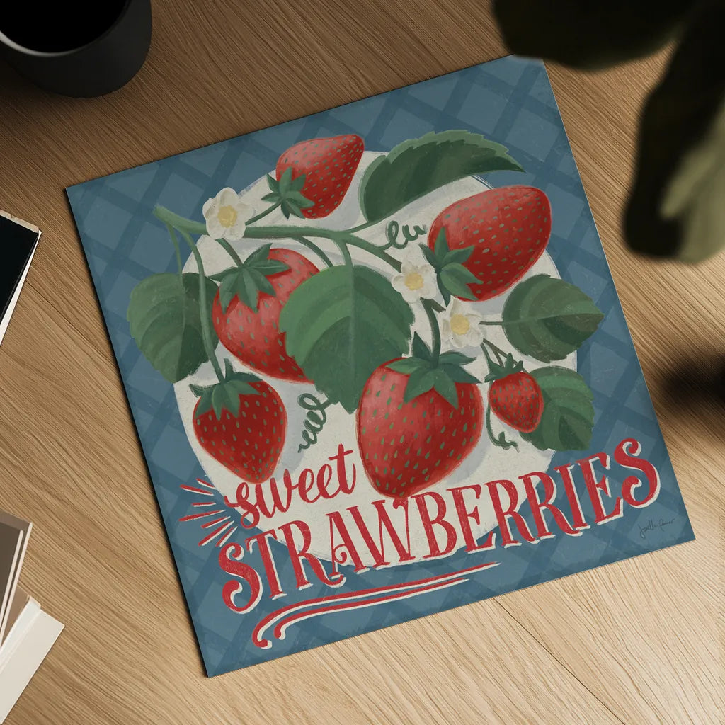 Berry Breeze IV by Janelle Penner. Shown as a detailed flat fine art print, highlighting archival giclee quality. Available as an archival giclee rolled canvas, fine art paper, or poster print. SKU 73441a.