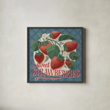 Berry Breeze IV by Janelle Penner. Shown in a sleek black glass frame for a contemporary gallery look. Available as an archival giclee rolled canvas, fine art paper, or poster print. SKU 73441a.