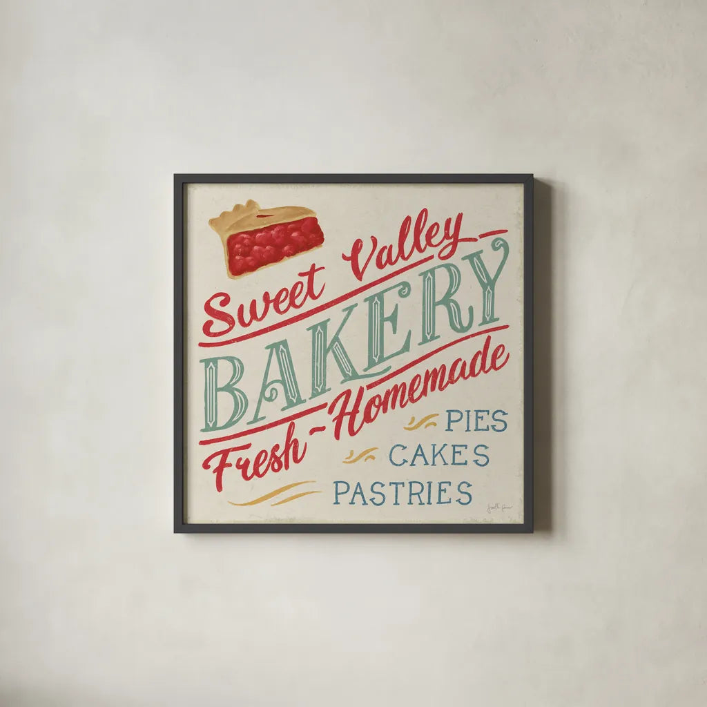 Berry Breeze VI by Janelle Penner. Shown in a sleek black glass frame for a contemporary gallery look. Available as an archival giclee rolled canvas, fine art paper, or poster print. SKU 73443a.