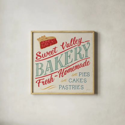 Berry Breeze VI by Janelle Penner. Shown in a natural wood glass frame for a timeless modern aesthetic. Available as an archival giclee rolled canvas, fine art paper, or poster print. SKU 73443a.