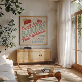 Berry Breeze VI by Janelle Penner. Shown in a natural wood frame in a cozy modern living room. Available as an archival giclee rolled canvas, fine art paper, or poster print. SKU 73443a.