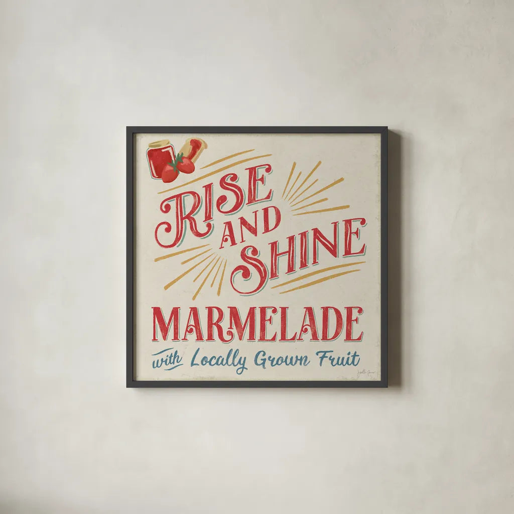 Berry Breeze VII by Janelle Penner. Shown in a sleek black glass frame for a contemporary gallery look. Available as an archival giclee rolled canvas, fine art paper, or poster print. SKU 73444a.