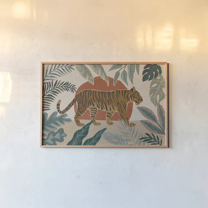 Big Cat Beauty I by Janelle Penner. shown as a paper print in a natural frame. Available as a archival giclee rolled canvas, fine art paper, or poster print. SKU 64882i.