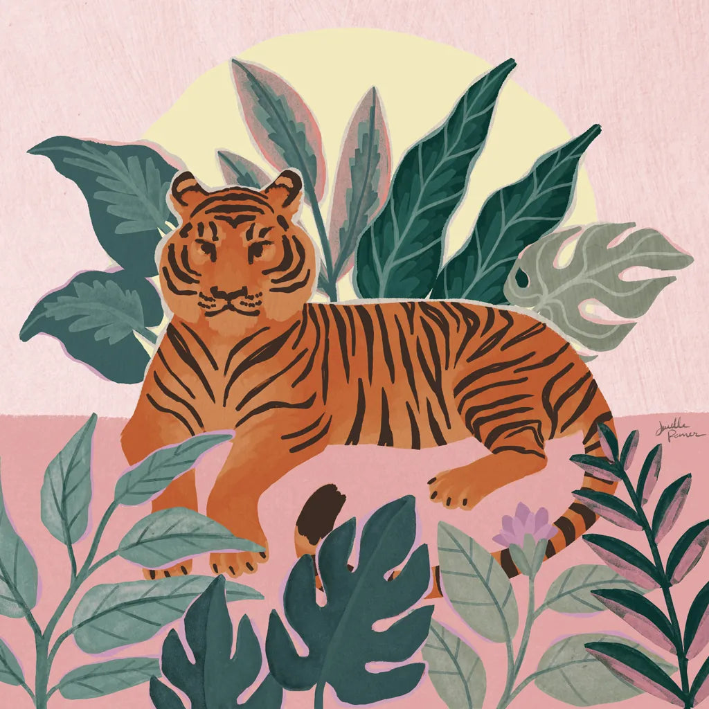 Big Cat Beauty III Pink by Janelle Penner. SKU 87837a. Archival Giclee Fine art print for wall decor.