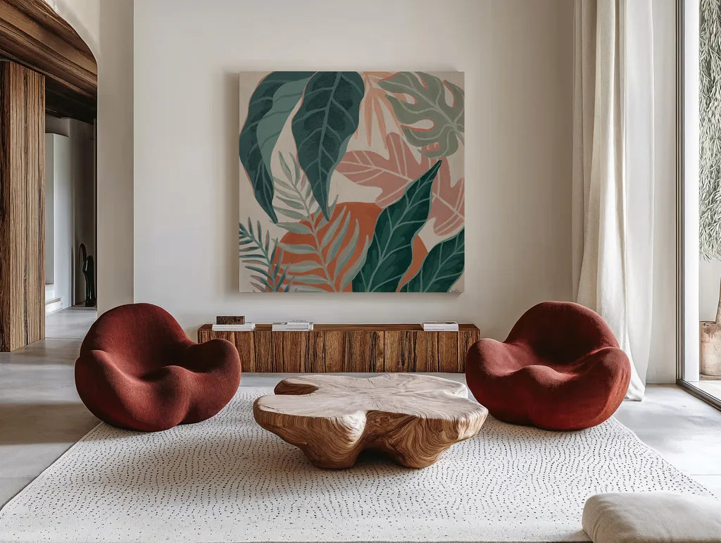 Big Cat Beauty V by Janelle Penner. Shown as extra-large giant wall art in a modern living room. Available as an archival giclee rolled canvas, fine art paper, or poster print. SKU 64886a.