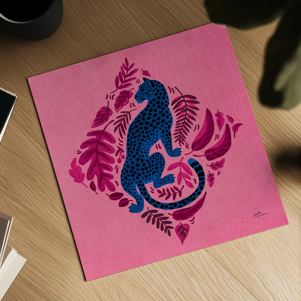 Big Cat Beauty VI Bright by Janelle Penner. Shown as a detailed flat fine art print, highlighting archival giclee quality. Available as an archival giclee rolled canvas, fine art paper, or poster print. SKU 89197a.