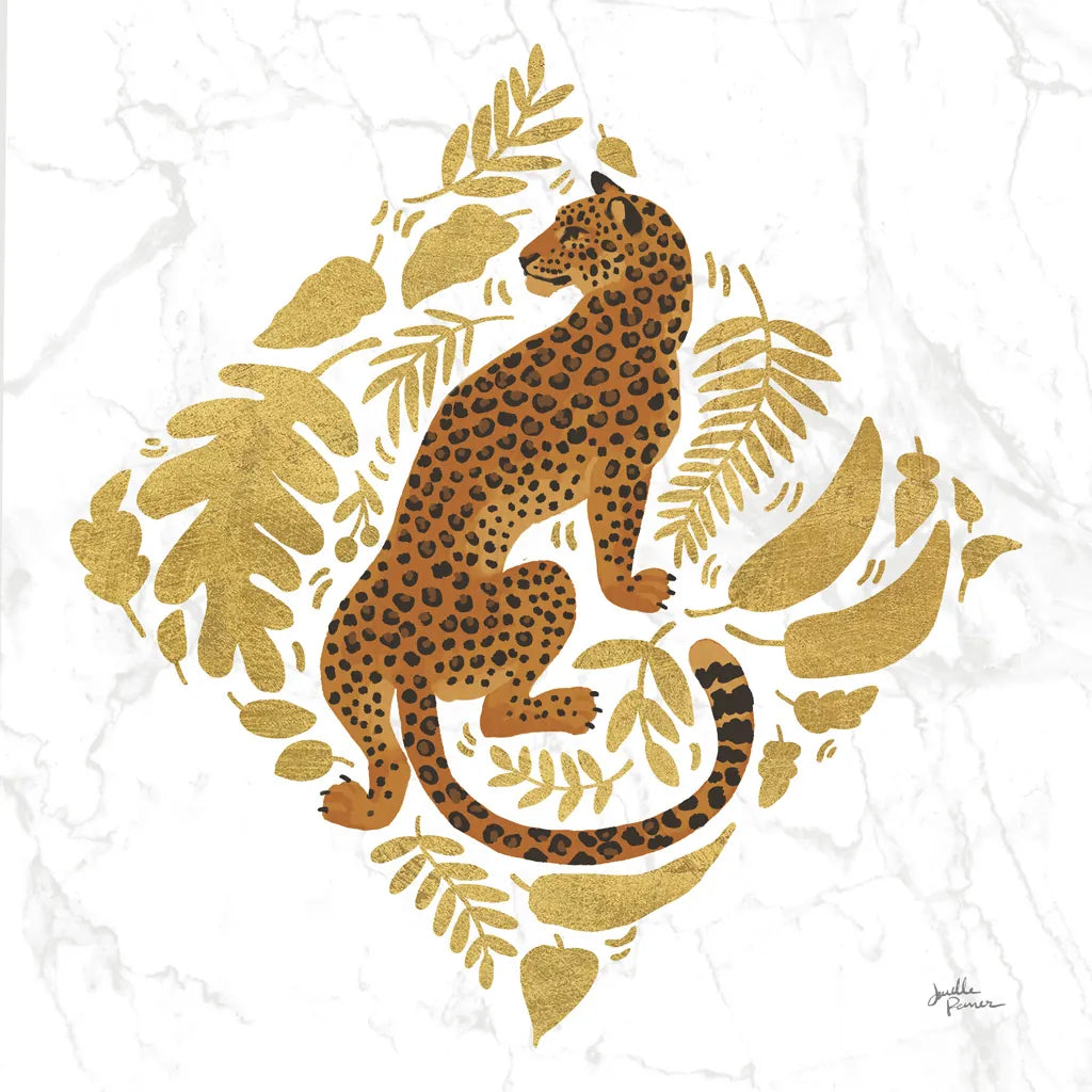 Big Cat Beauty VI Gold by Janelle Penner. SKU 68991a. Archival Giclee Fine art print for wall decor.