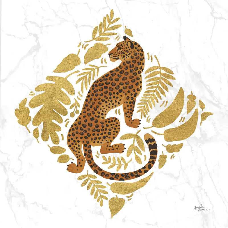 Big Cat Beauty VI Gold by Janelle Penner. SKU 68991a. Archival Giclee Fine art print for wall decor.
