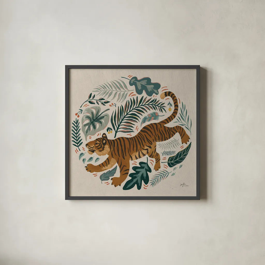 Big Cat Beauty VII by Janelle Penner. Shown in a sleek black glass frame for a contemporary gallery look. Available as an archival giclee rolled canvas, fine art paper, or poster print. SKU 64888a.