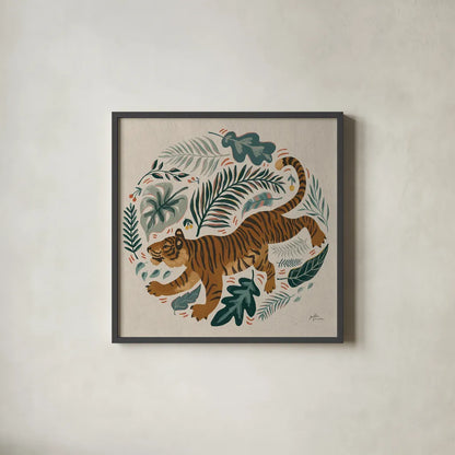 Big Cat Beauty VII by Janelle Penner. Shown in a sleek black glass frame for a contemporary gallery look. Available as an archival giclee rolled canvas, fine art paper, or poster print. SKU 64888a.