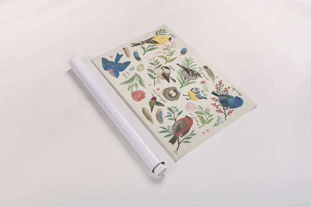 Bird Study I by Janelle Penner. shown as a rolled paper print. Available as archival giclee rolled canvas, fine art paper, or poster print. SKU 58594i.