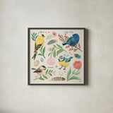 Bird Study II by Janelle Penner. Shown in a sleek black glass frame for a contemporary gallery look. Available as an archival giclee rolled canvas, fine art paper, or poster print. SKU 58595a.
