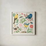 Bird Study II by Janelle Penner. Shown in a crisp white glass frame for a clean and minimalist style. Available as an archival giclee rolled canvas, fine art paper, or poster print. SKU 58595a.