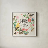 Bird Study IV by Janelle Penner. Shown in a crisp white glass frame for a clean and minimalist style. Available as an archival giclee rolled canvas, fine art paper, or poster print. SKU 58597a.